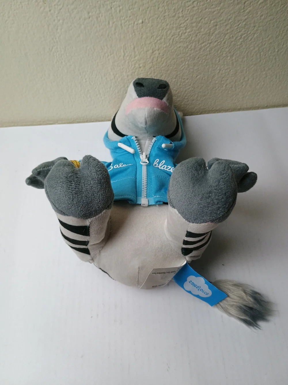Blue Zig The Zebra Plush Hoodie Stuffed Animal - Kids Toy